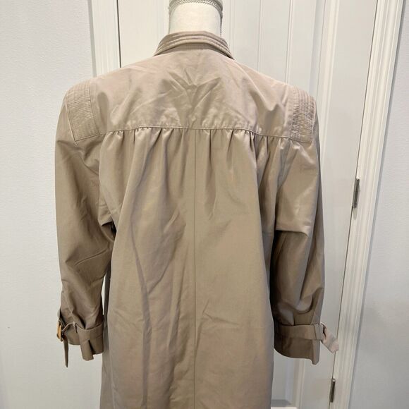 Vintage Fleet Street Rain/Shine Trench Coat In Tan Women’s Size 12 Length 42" - Picture 4 of 15